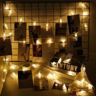 🌟 enhance your décor with warmoor 20 led photo clips string lights: 5m 16ft fairy starry lights for hanging photos, paintings, and memos – usb powered, warm white logo