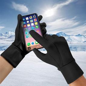 img 3 attached to ❄️ Winter Gloves Touch Screen Water Resistant Thermal: Ideal Accessories for Running, Cycling, Driving, Hiking - Windproof, Warm Gifts for Men and Women