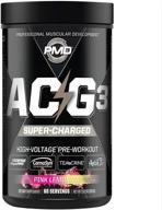 🍋 pmd sports acg3 supercharged - pre-workout - maximize strength, energy, mental focus, and endurance for men and women - pink lemonade (60 servings) logo