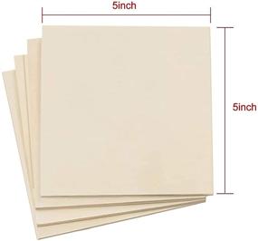 img 3 attached to 60 Pcs Unfinished Wood Squares 5 Inch Square Blank Wood Natural Slices - Perfect for DIY Crafts, Painting, Staining, and Burning Coasters! (Natural)