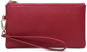 img 4 attached to 👜 GOIACII Women's Leather Wristlet Handbag with RFID Blocking - Stylish Handbag, Wallet, and Wristlet Combo