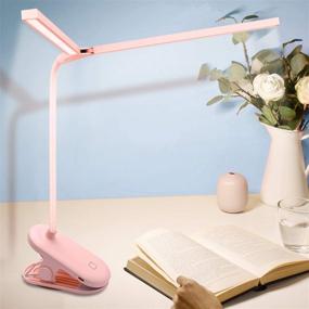 img 4 attached to Stylish Pink LED Desk Lamp for Girls: 48 LED Beads, Dimmable, USB Rechargeable, Ideal for Home Office, Study, Drawing