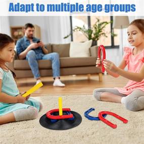 img 3 attached to 🏇 WIN SPORTS Outdoor Indoor Rubber Horseshoes Set - Fun Beach Games for Kids and Adults - Perfect for Tailgating, Camping, and Backyard Fun