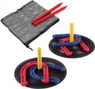 🏇 win sports outdoor indoor rubber horseshoes set - fun beach games for kids and adults - perfect for tailgating, camping, and backyard fun logo