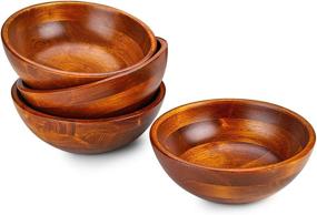 img 1 attached to 🥗 Versatile Wooden Salad Bowls for Individual Use