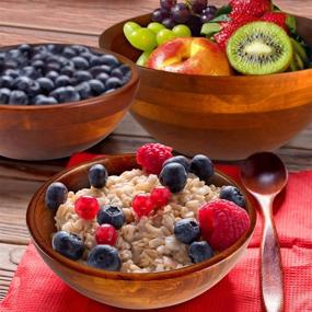 img 3 attached to 🥗 Versatile Wooden Salad Bowls for Individual Use