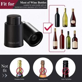 img 1 attached to 2-Pack Reusable Wine Bottle Stoppers with Vacuum Wine Saver and Time Scale Record to Keep Wine Fresh – Black