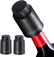 2-pack reusable wine bottle stoppers with vacuum wine saver and time scale record to keep wine fresh – black логотип