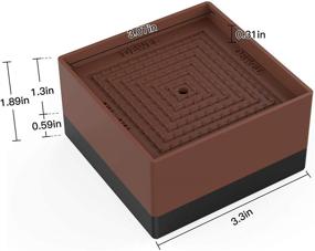 img 3 attached to 💪 3-дюймовые подъемники для кровати с повышенной нагрузкой - регулируемые квадратные подъемники для мебели высотой 1,9 дюйма - поддерживает до 1300 фунтов - идеально подходит для кроватей, письменных столов, диванов, столов и стульев - 8 штук, коричневые.