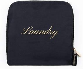 img 4 attached to 🧳 Black Travel Fanatics Laundry Bags - Zippered, Drawstring, Collapsible Garment Bag for Dirty Clothes, Luggage Clothes Bag