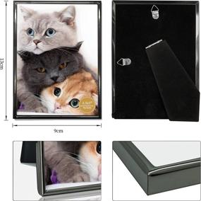 img 2 attached to 🖼️ DECANIT 3.5x5 Metal Picture Frame: Sleek Thin Edge Design for Tabletop and Wall Display - Black