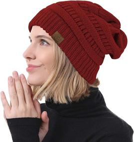 img 2 attached to Stay Cozy this Winter with Durio Cable Knit Beanie - Soft and Thick Women's Winter Hats!