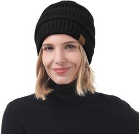 img 1 attached to Stay Cozy this Winter with Durio Cable Knit Beanie - Soft and Thick Women's Winter Hats!