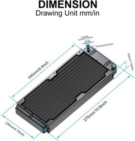 img 3 attached to 💦 Clyxgs PC CPU CO2 Лазерный водяной радиатор охлаждения - 12 трубчатых алюминиевых теплообменников с вентилятором для эффективной системы охлаждения компьютера, включая водоотводную решетку