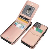 rose gold iphone 11 pro wallet case with credit card holder - kihuwey premium leather magnetic clasp kickstand heavy duty protective cover for 5.8 inch iphone 11 pro logo