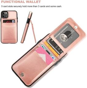 img 1 attached to Rose Gold iPhone 11 Pro Wallet Case with Credit Card Holder - KIHUWEY Premium Leather Magnetic Clasp Kickstand Heavy Duty Protective Cover for 5.8 Inch iPhone 11 Pro