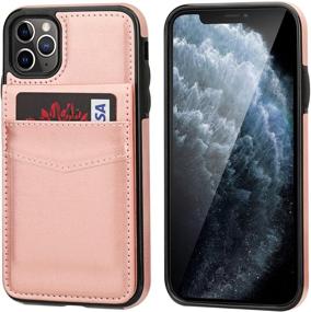 img 2 attached to Rose Gold iPhone 11 Pro Wallet Case with Credit Card Holder - KIHUWEY Premium Leather Magnetic Clasp Kickstand Heavy Duty Protective Cover for 5.8 Inch iPhone 11 Pro