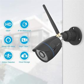 img 3 attached to 📷 1080P Waterproof WiFi Outdoor Security Camera, Wansview Surveillance Bullet Camera with Night Vision, Motion Detection and Remote View, Alexa Compatible (Black)