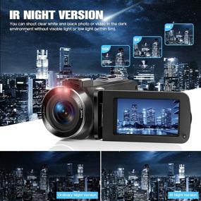 img 1 attached to 🎥 High-Definition Video Camera Camcorder with Microphone for YouTube Vlogging – 2.7K HD 36MP/30FPS, Night Vision, 16X Digital Zoom, Remote Control, Handheld Stabilizer and IPS Touch Screen