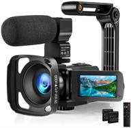 🎥 high-definition video camera camcorder with microphone for youtube vlogging – 2.7k hd 36mp/30fps, night vision, 16x digital zoom, remote control, handheld stabilizer and ips touch screen logo