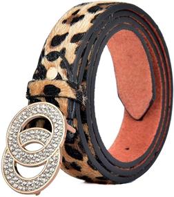 img 3 attached to Fashion Leopard Leather Double Rhinestone