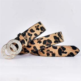 img 2 attached to Fashion Leopard Leather Double Rhinestone