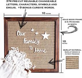 img 3 attached to 🧺 Burlap Letter Board Farmhouse Décor 10x10 Inch - Interchangeable Letter Board Classroom and Office Decoration, Custom Sign for Farmhouse Home and Nursery, Perfect for Pregnancy Announcement and Farm Décor