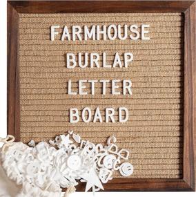 img 4 attached to 🧺 Burlap Letter Board Farmhouse Décor 10x10 Inch - Interchangeable Letter Board Classroom and Office Decoration, Custom Sign for Farmhouse Home and Nursery, Perfect for Pregnancy Announcement and Farm Décor