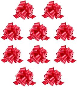 img 4 attached to 🎁 Zoe Deco Gift Bows: Red, 5” Wide, 18 Loops, 10 Pack - Weather Resistant Bow for Gifting, Wrapping, and Decoration