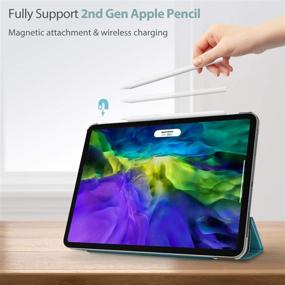 img 2 attached to 📱 Чехол ProCase для iPad Pro 11 2020 и 2018 годов - тонкая защитная оболочка с подставкой цвета голубой (Teal) для iPad Pro 11 2-го поколения 2020 и 1-го поколения 2018 года.