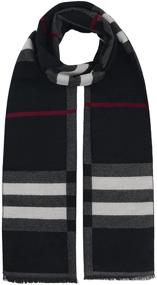 img 3 attached to Stay Warm in Style with Men's Winter Cashmere Tassel Cotton Scarves