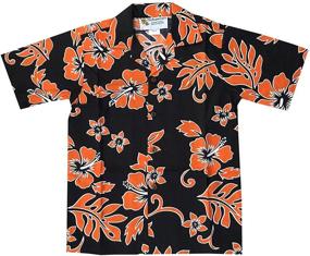 img 1 attached to 🌺 Authentic Hawaiian Style: Boys' Classic Hibiscus Aloha Shirt - Ideal for Christmas, Weddings, Luaus & Cruises!