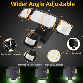 img 2 attached to Super Bright Solar Motion Sensor Light Outdoor - 1500LM LED Security Lights with Wide Angle Illumination