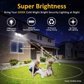 img 1 attached to Super Bright Solar Motion Sensor Light Outdoor - 1500LM LED Security Lights with Wide Angle Illumination