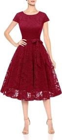 img 4 attached to 💃 Stylish MUADRESS Cap Sleeve Burgundy Bridesmaid Dresses - Perfect Women's Clothing for Elegance