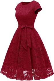 img 3 attached to 💃 Stylish MUADRESS Cap Sleeve Burgundy Bridesmaid Dresses - Perfect Women's Clothing for Elegance