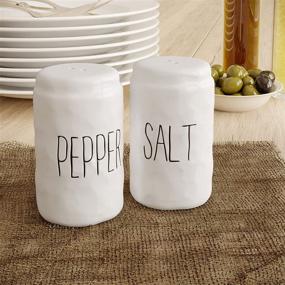 img 3 attached to Barnyard Designs Ceramic Salt and Pepper Shaker Set - Vintage Farmhouse Table Decor