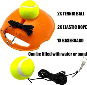 img 2 attached to 🎾 TaktZeit Tennis Trainer: Self Training Rebound Baseboard for Tennis Practice with 2 String Balls