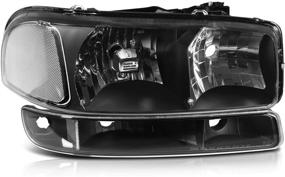 img 3 attached to 🚗 High-Quality Replacement Headlight Assembly for GMC Sierra 1500 (1999-2006) & Sierra 1500 Classic (2007) - Black Housing, Clear Reflector, Clear Lens