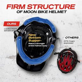 img 1 attached to 🚴 MOON Lightweight Cycling Helmet - Ideal for Men & Women, Mountain & Road Biking, Microshell Design, Oversized Visor & Magnet Buckle, 250-280g - HB3-7