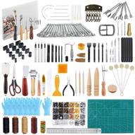 🧵 caydo 428-piece leathercraft kit with instructions, stamping tools, punches, and cut mat – complete leatherworking supplies for artistic leather crafts logo