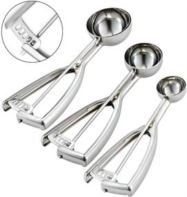 img 4 attached to 🍦 Saebye Cookie Scoop Set - 3 Piece Ice Cream Scoop Set for Baking - Includes Large, Medium, and Small Sizes - High-Quality 18/8 Stainless Steel - Enhanced Polishing