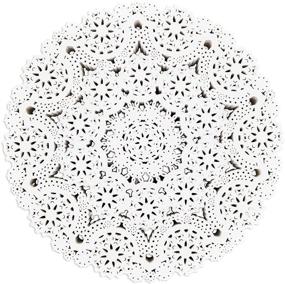 img 4 attached to 🎀 300-Pack 10-Inch Round Medallions Lace Paper Doilies - Perfect for Crafts, Weddings, and Placemats