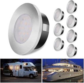 img 4 attached to 12V Dimmable LED RV Lights - Waterproof Interior Ceiling Lights for Motorhome, Sailboat, Yacht | ALOVECO - Pack of 8