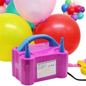 img 4 attached to 🎈 YOFIT Portable Dual Nozzle Electric Balloon Blower Pump - 110V 600W Inflator for Wedding Party Holiday Decoration