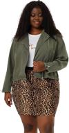 π stylish and festive: agnes orinda women's plus size denim christmas moto jacket with collar and zip closure logo