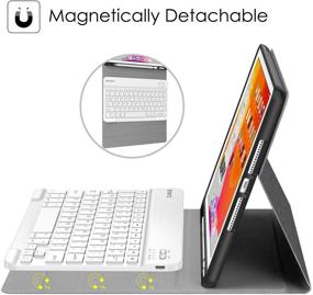 img 2 attached to 🔌 Fintie Keyboard Case for iPad 9th / 8th / 7th Gen (2021/2020/2019), 10.2 Inch, Gray: Detachable Bluetooth Keyboard, Pencil Holder, Stand Cover - Shop Now!