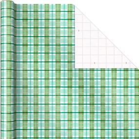 img 1 attached to 🎁 Hallmark Christmas Wrapping Paper (3 Rolls, 120 sq. ft. ttl) - Storybook Critters, Snowmen, Green and Blue Plaid - with Convenient Cut Lines on Reverse