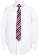 👕 chaps boys' long sleeve dress shirt & matching tie combo: classic style for any occasion! logo