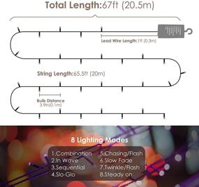 img 2 attached to 🎄 67 FT 200 LED Battery Operated Christmas Lights for Xmas Trees - Waterproof, Timer & Multicolor Modes - Perfect Home and Holiday Decoration!